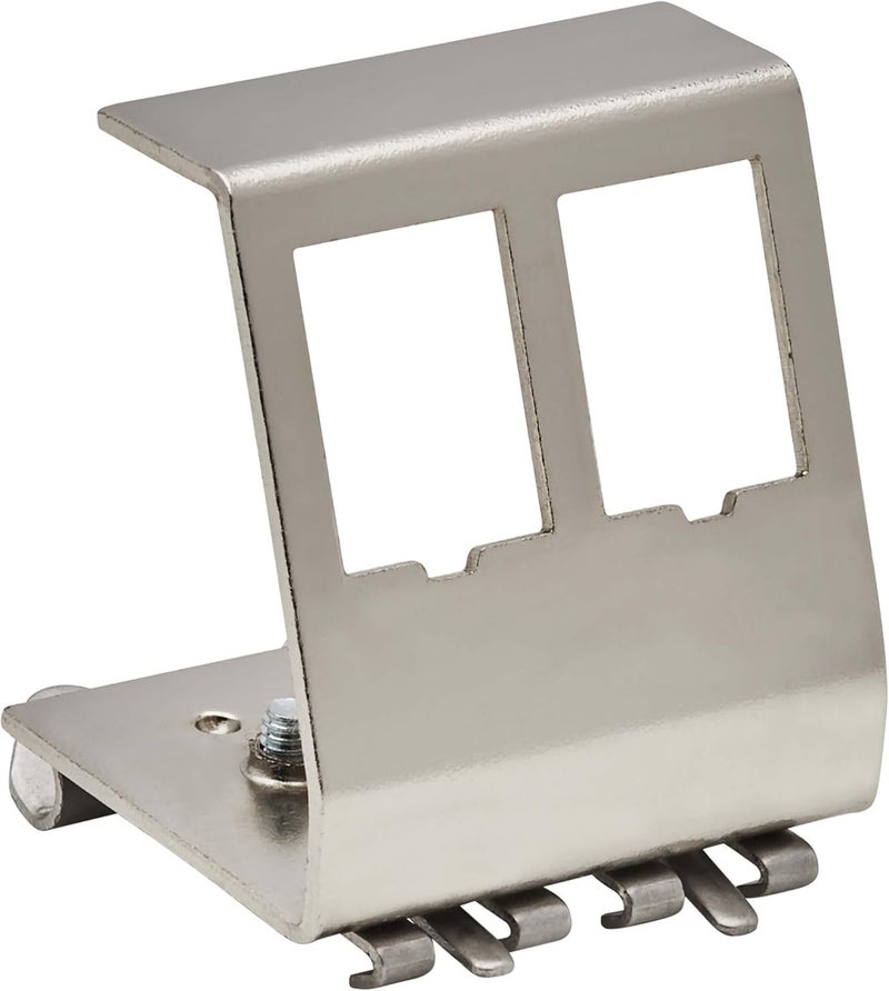 Enmane 2-Port Metal DIN-Rail Mounting Module for Snap-in Keystone Jacks,Attaches to Standard 35 Millimeter (mm) DIN Rail with no Tools - Image 1